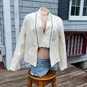 Stella Carakasi Asymmetrical Moto Jacket - Cotton Blend -Size Med